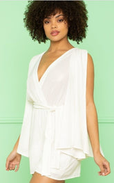Classy Open Shoulder White Rompers